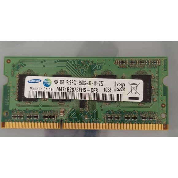 Samsung 1GB 1Rx8 PC3-8500S M471B2873FHS-CF8 RAM Laptop Memory SODIMM Chip - Picture 1 of 5